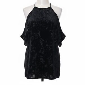 NWT Parker cold shoulder crushed velvet black blouse M